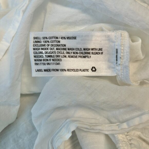 Knox Rose White Knit Dress Floral, Embroidered, Puff Sleeves P28 - Picture 5 of 6